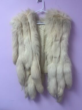 Vintage 80s Splendiferous Westwood Village Fox Tail Fur Vest WOW
